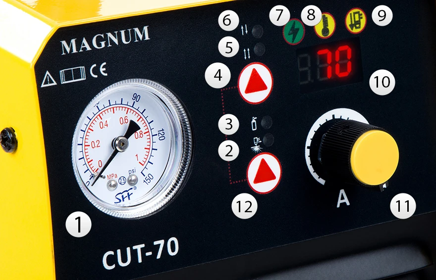 Panel sterowania modelu CUT 70 przecinarki Magnum